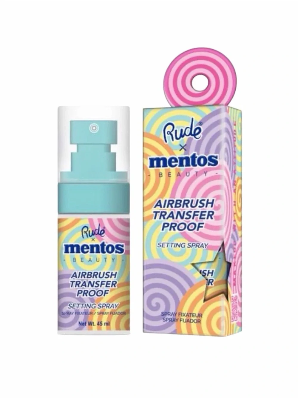 RUDE x Mentos Airbrush Transfer Proof Setting Spray Finish Makeup Mist 45 mL